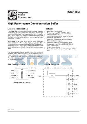 ICS91305YMILF-T datasheet - High Performance Communication Buffer