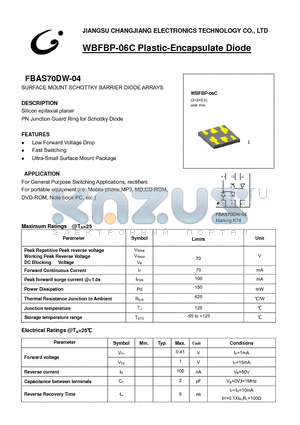 FBAS70DW-04 datasheet - SURFACE MOUNT SCHOTTKY BARRIER DIODE ARRAYS