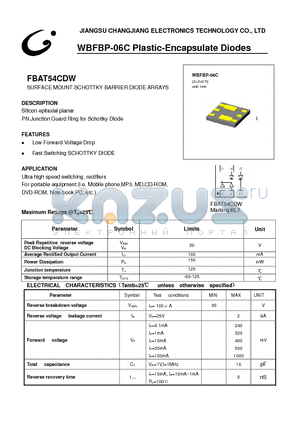 FBAT54CDW datasheet - SURFACE MOUNT SCHOTTKY BARRIER DIODE ARRAYS