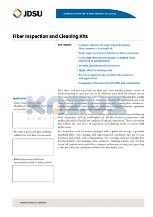 FBE-SM2-C datasheet - Fiber Inspection and Cleaning Kits