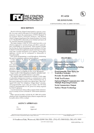 FC-7628 datasheet - SIX ZONE PANEL