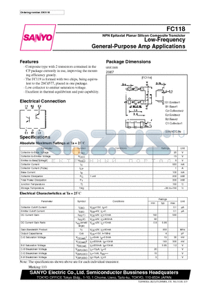 FC118 datasheet - Low-Frequency General-Purpose Amp Applications