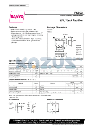 FC803 datasheet - 30V, 70mA Rectifier