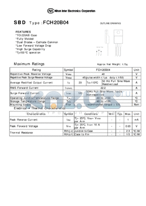 FCH20B04 datasheet - Schottky Barrier Diode