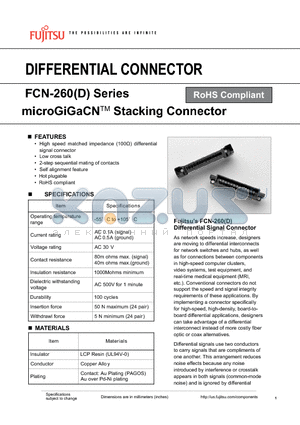FCN-260D datasheet - Differential CONNECTOR