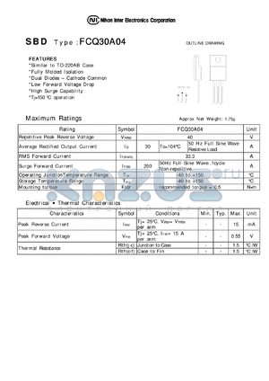 FCQ30A04 datasheet - Schottky Barrier Diode