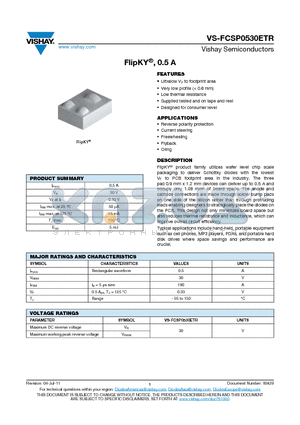 FCSP0530ETR datasheet - FlipKY, 0.5 A