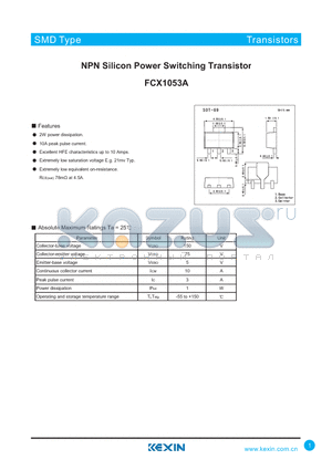 FCX1053A datasheet - NPN Silicon Power Switching Transistor