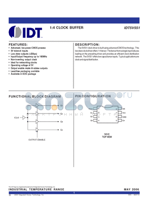 IDT5V551 datasheet - 1:4 CLOCK BUFFER
