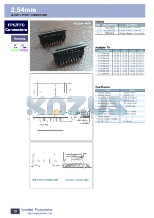 FCZ254-11R datasheet - 2.54mm PITCH CONNECTOR