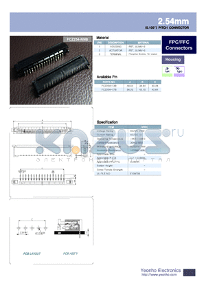 FCZ254-13B datasheet - 2.54mm PITCH CONNECTOR