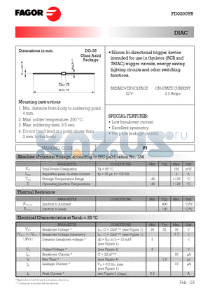 FD0200YR00AM datasheet - DIAC