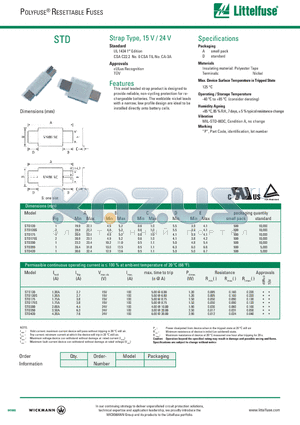 STD175 datasheet - This axial leaded strap product is designed to provide reliable, non-cycling protection for rechanrgeable batteries