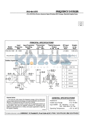 FDG-4A-1600 datasheet - FREQUENCY DOUBLER