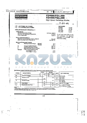 FDH999 datasheet - High Speed Switching Diodes