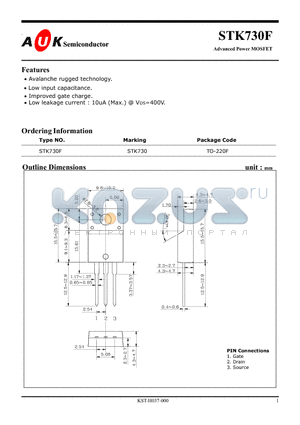 STK730F datasheet - Advanced Power MOSFET