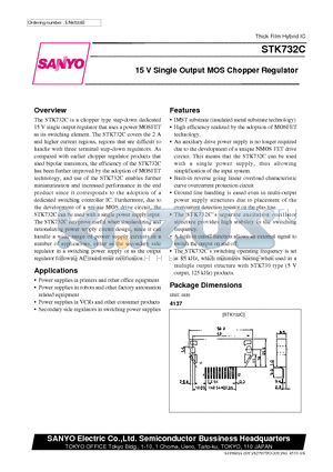 STK732C datasheet - 15 V Single Output MOS Chopper Regulator