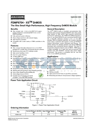 FDMF6704 datasheet - The Xtra Small High Performance, High Frequency DrMOS Module