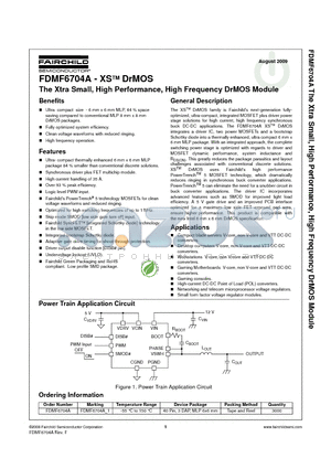 FDMF6704A_09 datasheet - The Xtra Small, High Performance, High Frequency DrMOS Module