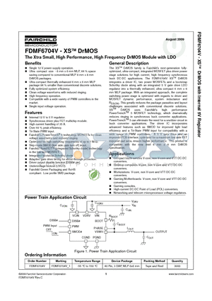 FDMF6704V datasheet - The Xtra Small, High Performance, High Frequency DrMOS Module with LDO