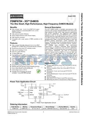 FDMF6704_09 datasheet - The Xtra Small, High Performance, High Frequency DrMOS Module