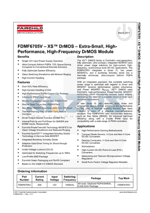 FDMF6705V datasheet - Extra-Small, High- Performance, High-Frequency DrMOS Module