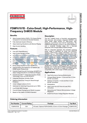 FDMF6707B datasheet - Extra-Small, High-Performance, High- Frequency DrMOS Module