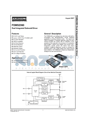 FDMS2380 datasheet - Dual Integrated Solenoid Driver