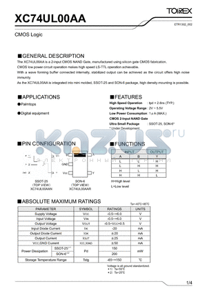 XC74UL00AA_002 datasheet - CMOS Logic