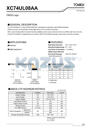 XC74UL08AA_002 datasheet - CMOS Logic