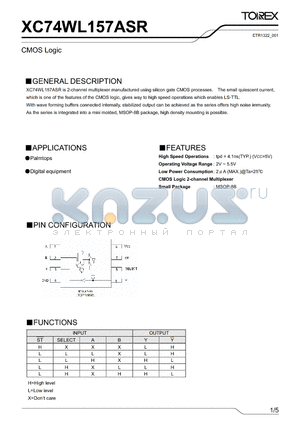 XC74WL157ASR datasheet - CMOS Logic