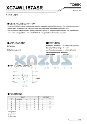 XC74WL157ASR_001 datasheet - CMOS Logic