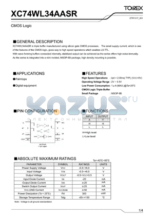 XC74WL34AASR datasheet - CMOS Logic