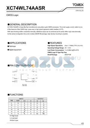 XC74WL74AASR datasheet - CMOS Logic