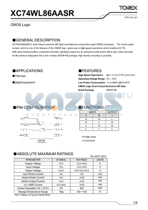 XC74WL86AASR_001 datasheet - CMOS Logic