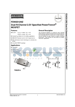 FDW2512NZ_08 datasheet - Dual N-Channel 2.5V Specified PowerTrench MOSFET