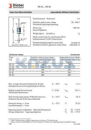 FE3B datasheet - Super Fast Silicon Rectifiers