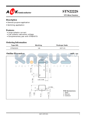 STN2222S datasheet - NPN Silicon Transistor