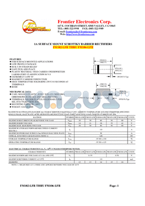 FEM105-LFR datasheet - 1A SURFACE MOUNT SCHOTTKY BARRIER RECTIFIERS