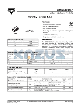 STPS1L30U datasheet - Schottky Rectifier, 1.0 A