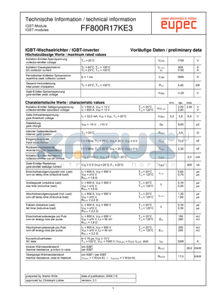 FF800R17KE3 datasheet - IGBT-modules