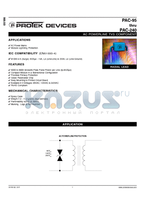 PAC-95_07 datasheet - AC POWERLINE TVS COMPONENT