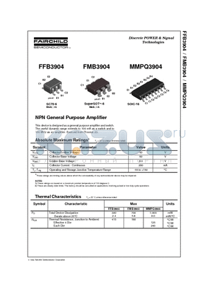 FFB3904 datasheet - NPN General Purpose Amplifier