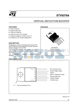 STV9379A_03 datasheet - VERTICAL DEFLECTION BOOSTER