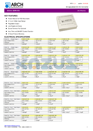 SU20-12-3.3S datasheet - Encapsulated DC-DC Converter