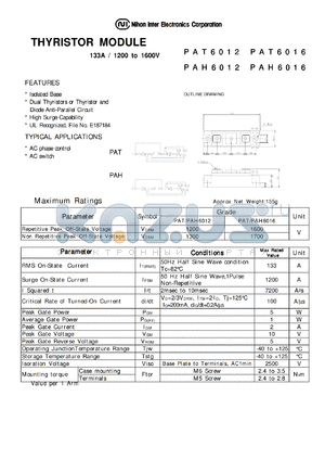 PAH6016 datasheet - THYRISTOR MODULE