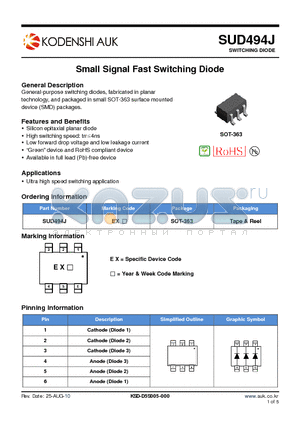 SUD494J datasheet - Small Signal Fast Switching Diode