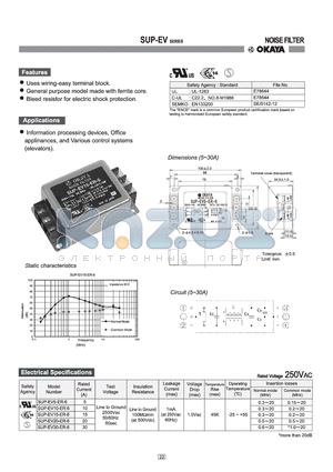 SUP-EV20-ER-6 datasheet - NOISE FILTER