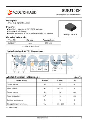 SUR510EF datasheet - Epitaxial planar NPN silicon transistor