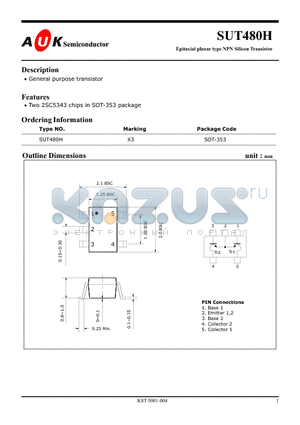 SUT480H datasheet - Epitaxial planar type NPN Silicon Transistor